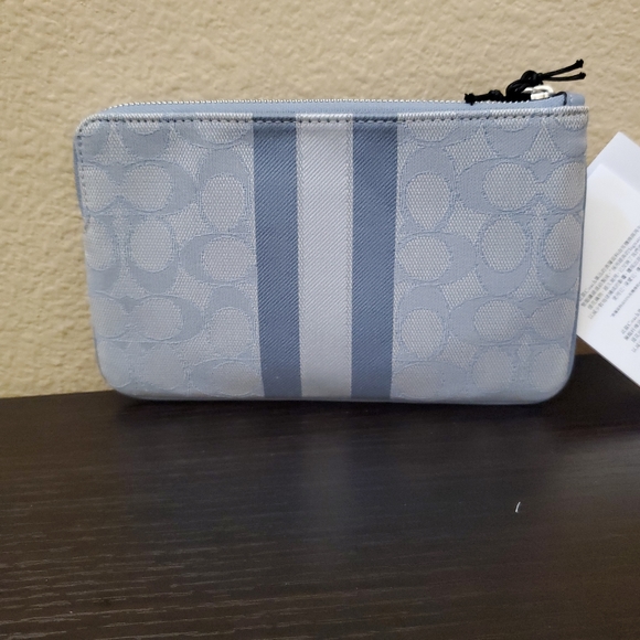 Coach Dempsey Large Phone Wristlet In Signature Jacquard Witn Stripe And Coach P - Picture 8 of 11